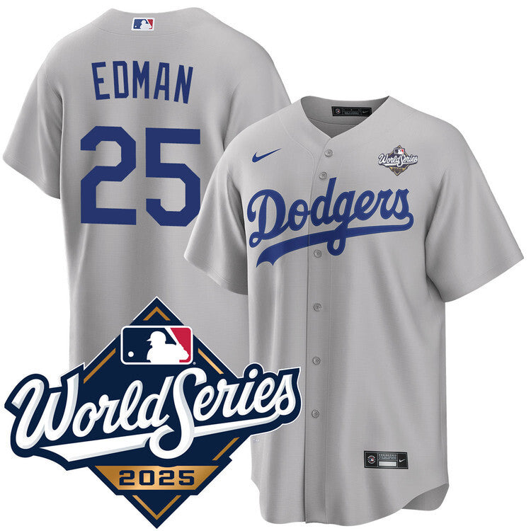 Los Angeles Dodgers #25 Tommy Edman Alternate 2025 Road World Series Jersey