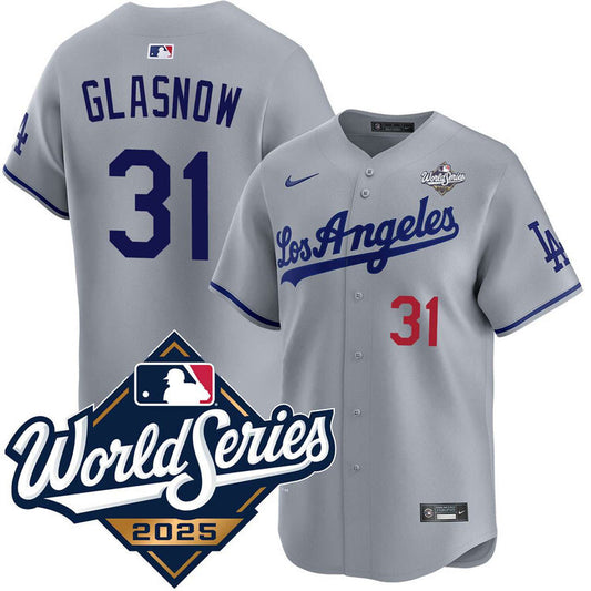 Los Angeles Dodgers #31 Tyler Glasnow Road Limited 2025 World Series Jersey