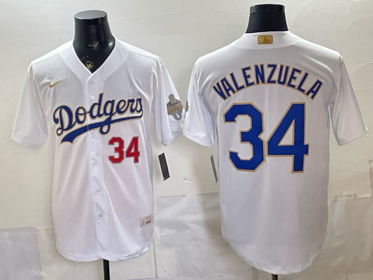 Los Angeles Dodgers #34 Fernando Valenzuela Dodgers Platinum V2