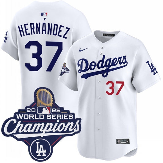 Los Angeles Dodgers #37 Teoscar Hernandez home limited 2025 world series champions jersey