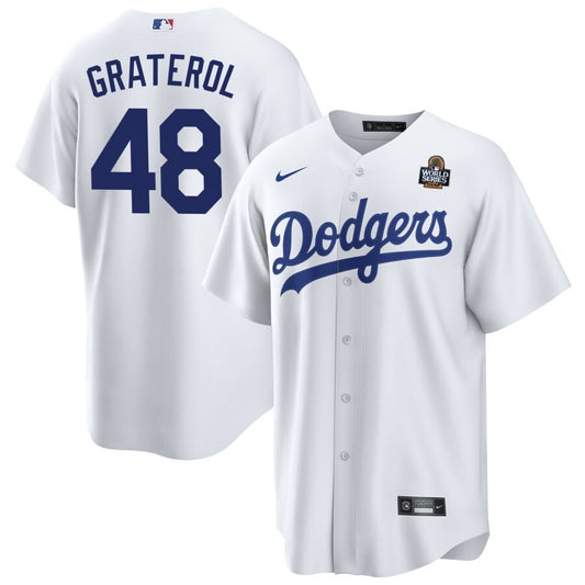 Los Angeles Dodgers #48 Brusdar Graterol 2024 World Series Home Jersey - White