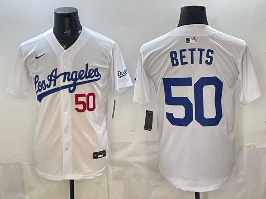 Los Angeles Dodgers #50 Mookie Betts Dodgers English Version V2