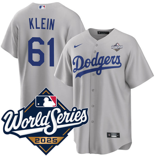 Los Angeles Dodgers #61 Will Klein Alternate 2025 Road World Series Jersey