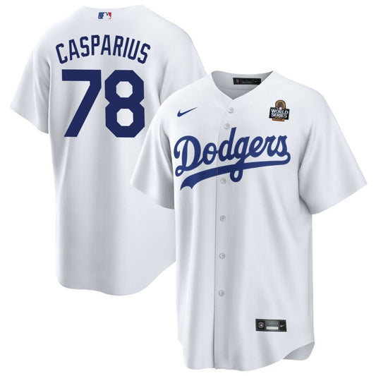 Los Angeles Dodgers #78 Ben Casparius 2024 World Series Home Jersey - White