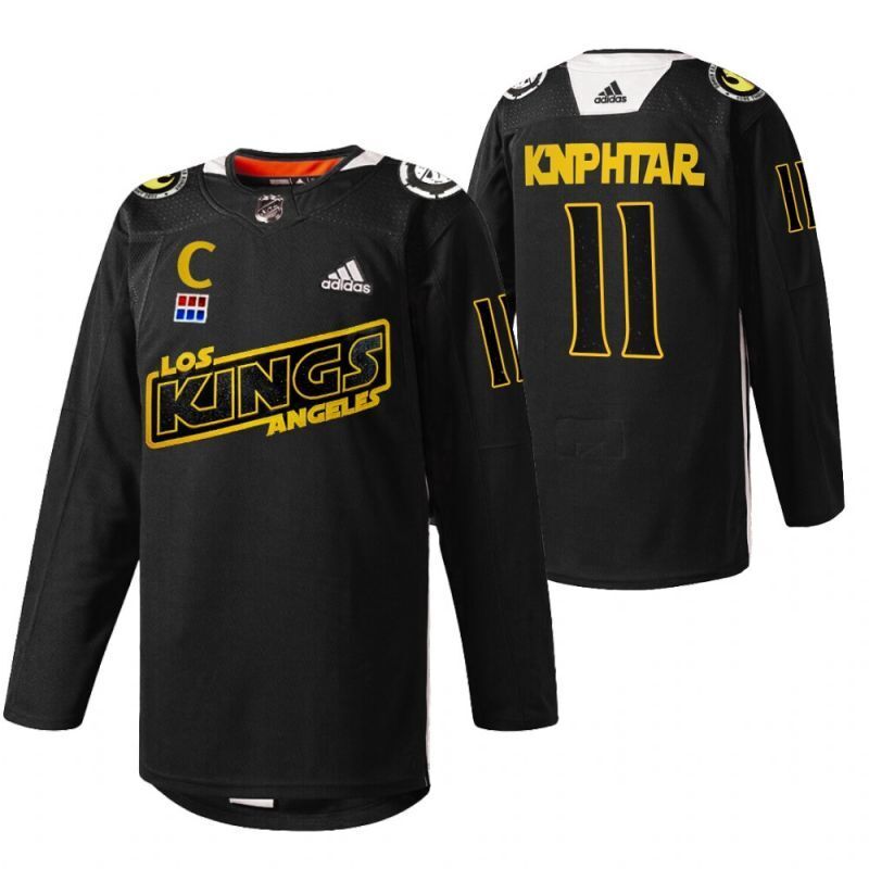 Los Angeles Kings #11 anze-kopitar-black-star-wars-night-2022-warmup-jersey