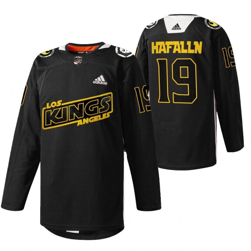 Los Angeles Kings #19 alex-iafallo-black-star-wars-night-2022-warmup-jersey