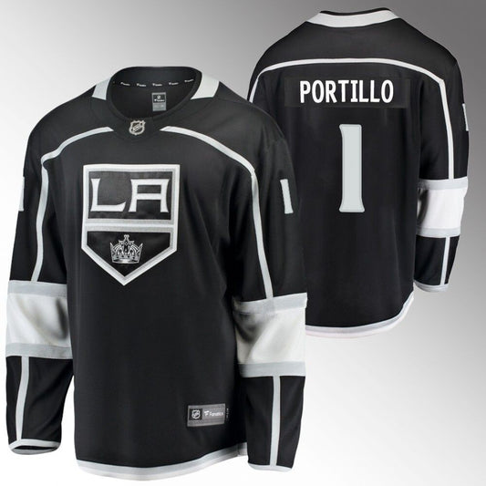 Los Angeles Kings #1 Erik Portillo Home Black_conew1