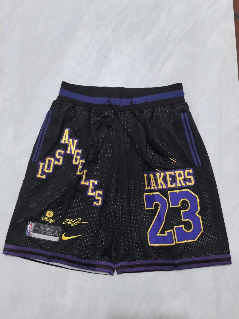 Los Angeles Lakers Lakers Retro Black Shorts Style 2