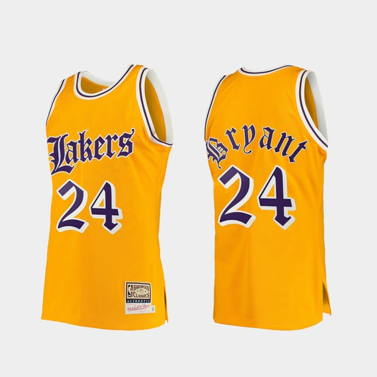 Los Angeles Lakers #24 Kobe Bryant Lakers 24 Retro English Version Jersey