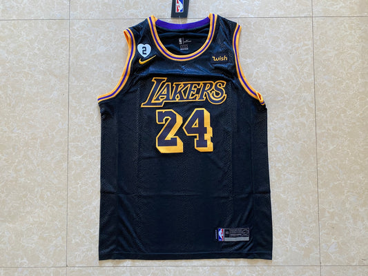 Los Angeles Lakers #24 Kobe Bryant Lakers 24# City Edition Black Style 2