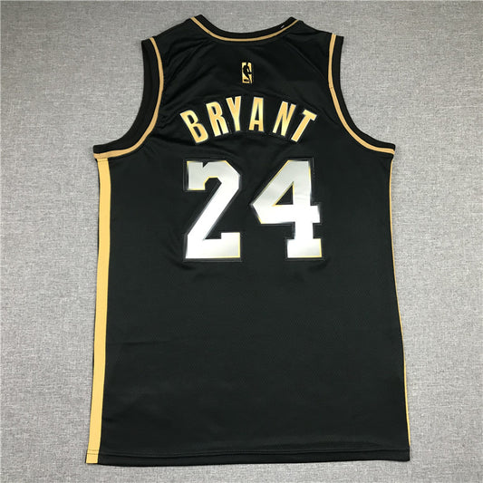 Los Angeles Lakers #24 Kobe Bryant New Black Gold Style 1