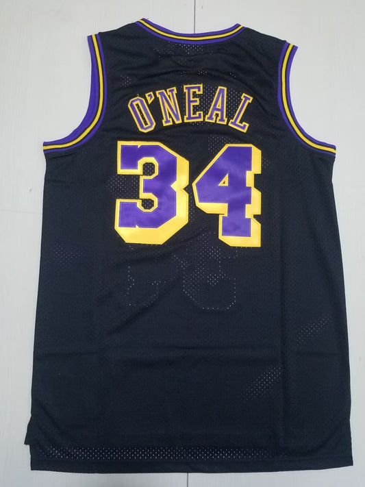 Los Angeles Lakers #34 Shaquille ONeal Lakers 34 Retro Black S-XXL Style 1