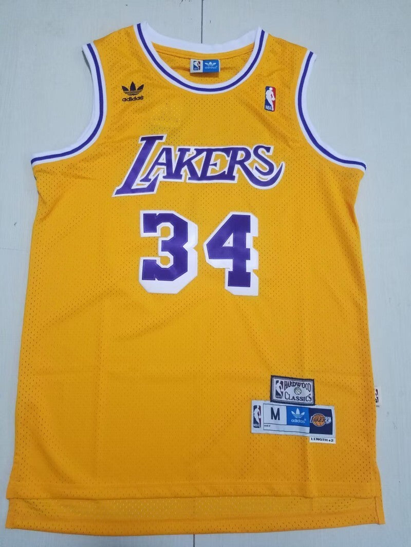 Los Angeles Lakers #34 Shaquille ONeal Lakers 34 Yellow s-xxl Style 2
