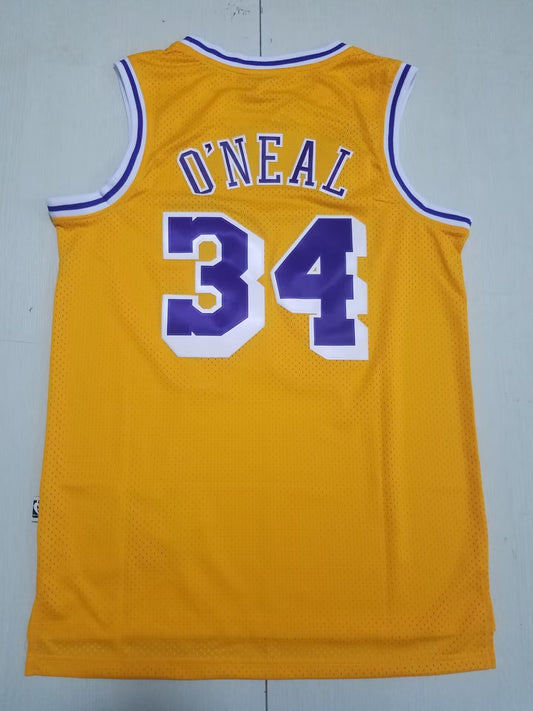 Los Angeles Lakers #34 Shaquille ONeal Lakers 34 Yellow s-xxl Style 3