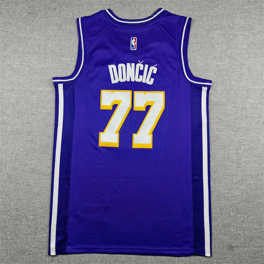 Los Angeles Lakers #77 Luka Dončić 26 Lakers 77 Purple City Edition Style 1