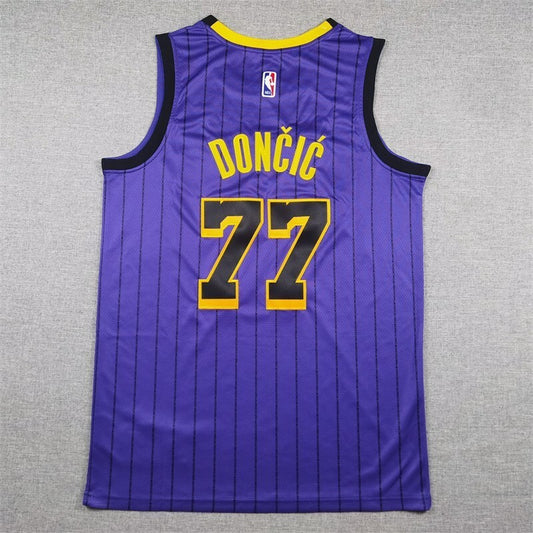 Los Angeles Lakers #77 Luka Dončić Lakers 77 Purple Style 1