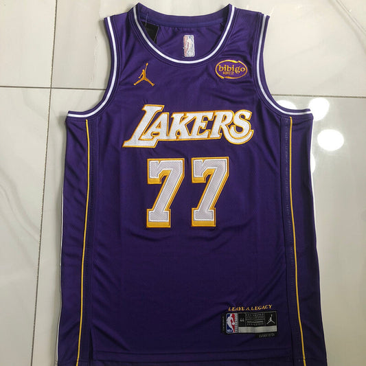 Los Angeles Lakers #77 Luka Doncic 26 Lakers 77 # Purple Flyers XS-XXL Style 2