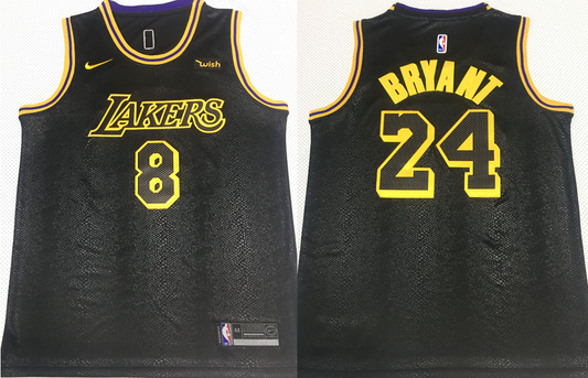 Los Angeles Lakers #8 24 kobe Bryant Lakers Front 8 Back 24 Black City Edition Kobe With 2 # Edition