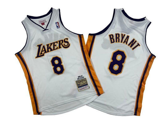Los Angeles Lakers #8 Kobe Bryant Lakers 8 # White 03-04 Season Mitchell Retro Jersey -- Kobe Style 2