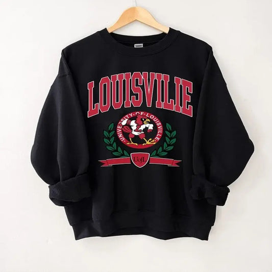 Louisville Vintage College Football Sweatshirt, Trendy Retro Style Football Shirt for Game Day
