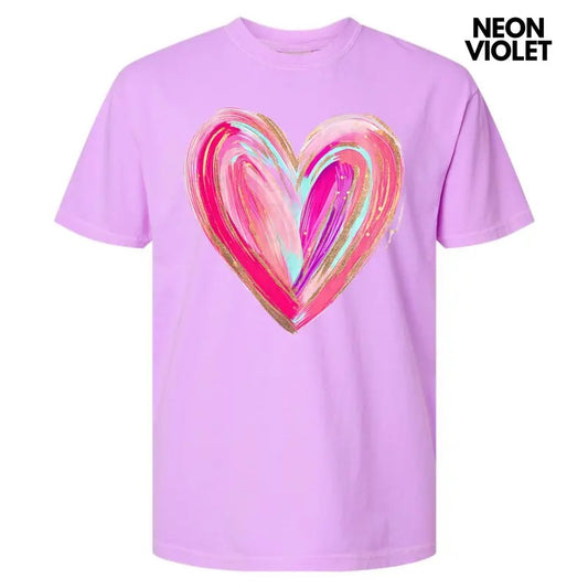 Love Brushstroke Heart Comfort Colors T-Shirt Hoodie, Sweatshirt | InkThreadWorks.com