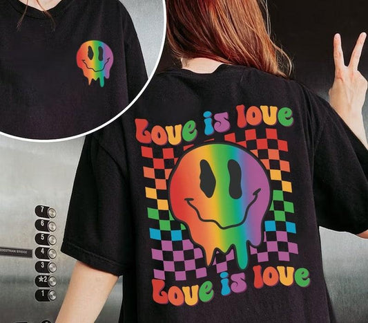 Love Is Love Smile Face T Shirt Hoodie Sweater, LGBT Gifts,Pride Parade Outfits,Equality Pride Shirt,LGBTQ Support,Ally...