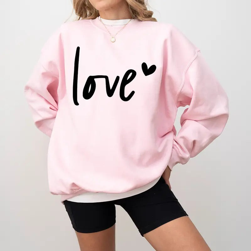 Love Sweatshirt, Heart Hoodie, Valentines Day Sweatshirt, Women's Sweatshirt, Couple Sweatshirt, Gift For Her, Love...