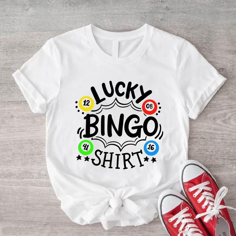 Lucky Bingo Shirt, Funny Bingo Player T-shirt, Gamer Birthday Gift Tee, Unisex Casino Shirt, Gambling Lucky Short Sleeve,...