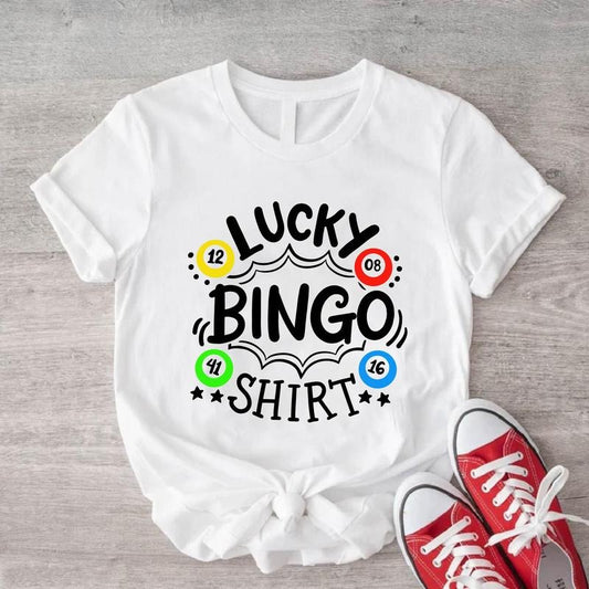 Lucky Bingo Shirt, Funny Bingo Player T-shirt, Gamer Birthday Gift Tee, Unisex Casino Shirt, Gambling Lucky Short Sleeve,...