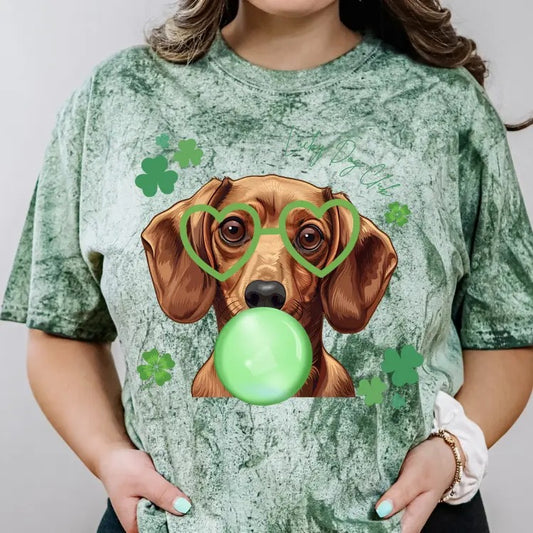 Lucky Dog Tan Short Haired Dachshund Shirt ~ Unisex Apparel Relaxed Fit Printed In The USA Clothing Womenswear Casual...