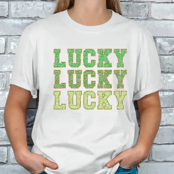 Lucky Lucky Lucky St Patricks Day T-shirt Hoodie, Sweatshirt | InkThreadWorks.com