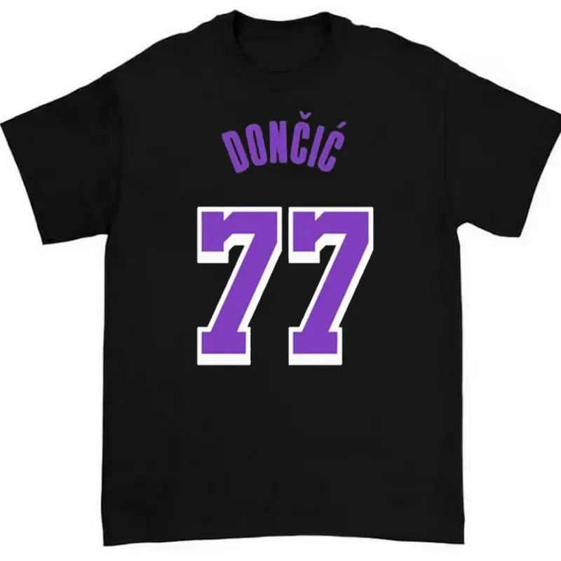 Luka Dooncic 77 Los Angeles Number & Name T-shirt Hoodie, Sweatshirt | InkThreadWorks.com