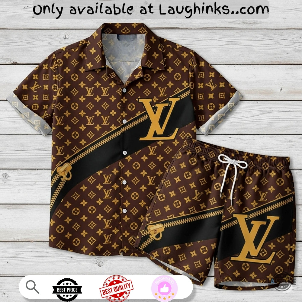 Lv Paris Hawaiian Shirt And Shorts