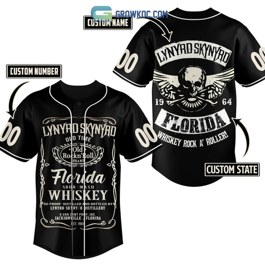 Lynyrd Skynyrd Florida Whiskey Rock A’ Roller Personalized Baseball Jersey