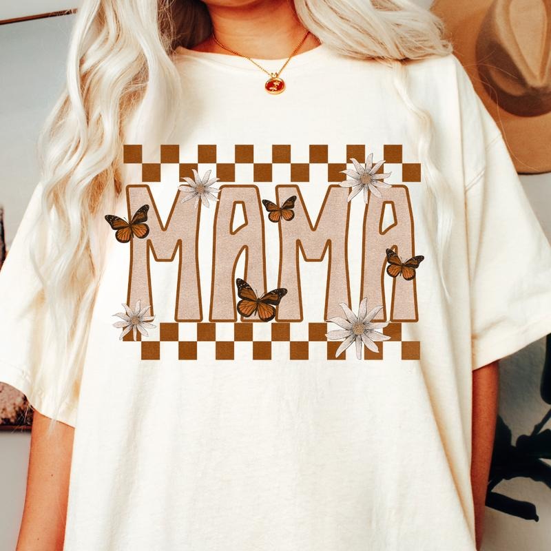 MAMA BUTTERFLY T-SHIRT SHIRT, COMFORT COLORS CASUAL COTTON T-SHIRT FOR MOMS Fabric Topstyle{n002}2 Hoodie, Sweatshirt
