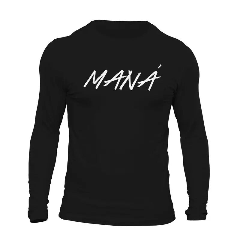 MANA Brushed Text Men's Long Sleeve T-Shirt Playera Hoodie, Sweatshirt | InkThreadWorks.com