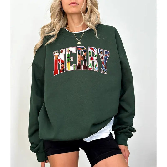MERRY Christmas 90s Movies Shirt Sweatshirt, Christmas Shirt for Movies Lovers, Christmas 90s Movies Sweater, Christmas Movies Sweatshirt, Christmas Gift, Vintage Christmas Sweatshirt