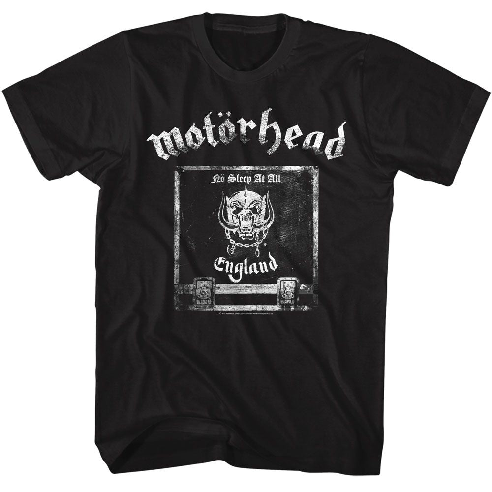 Motorhead - No Sleep At All - American Classics - Solid Black Adult Short Sleeve T-Shirt