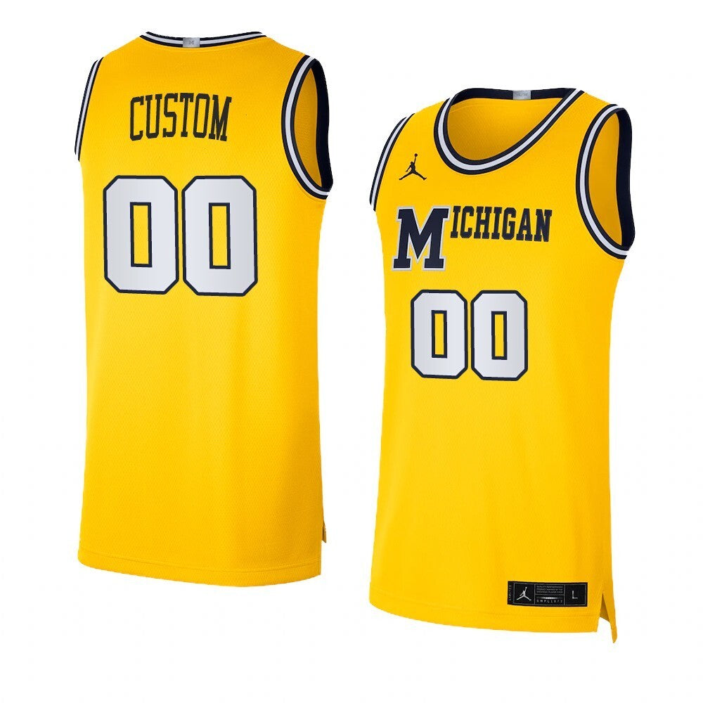 MICHIGAN WOLVERINES Custom Basketball Jersey Dri-FIT Swingman Yellow