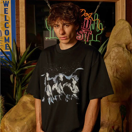 MIDNIGHT RIDER OVERSIZED TEE, Men Summer Fashion Cotton, Oversized Cotton Menswear, S to 3XL Soft Top Hoodie, Sweatshirt