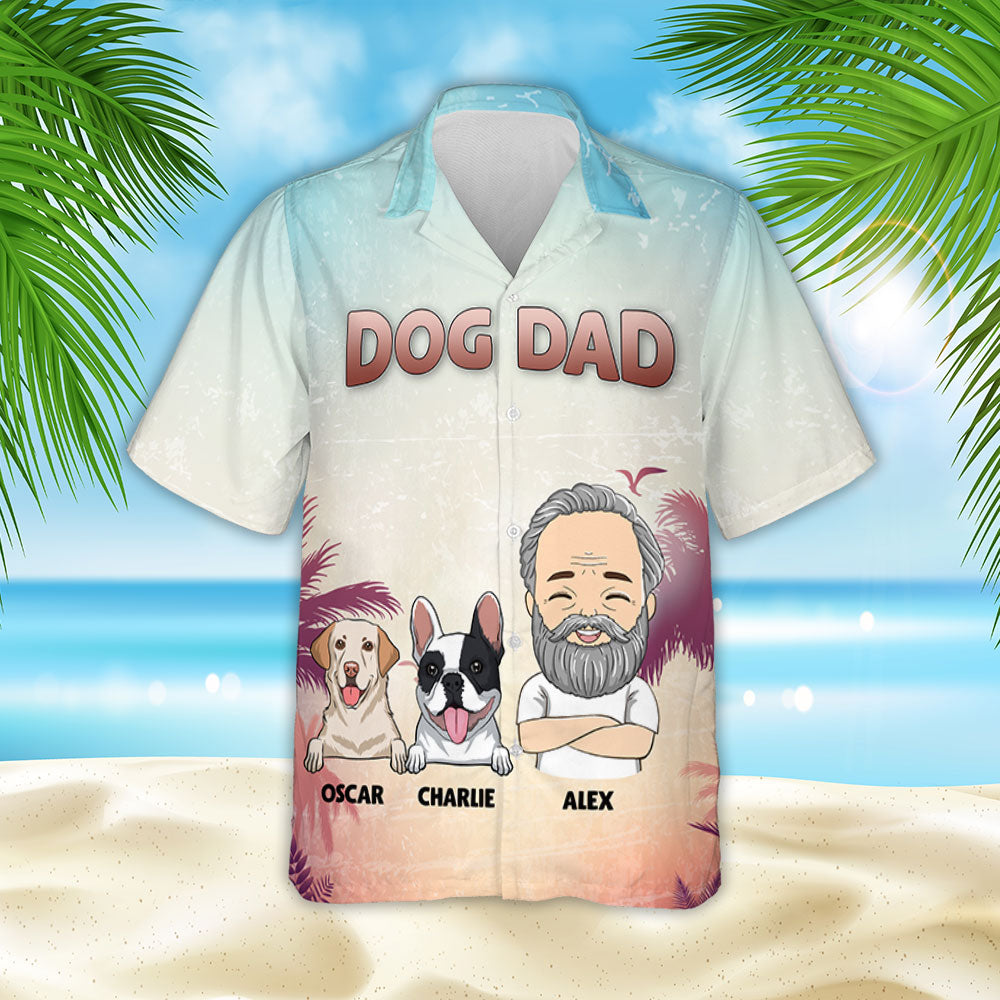 Summer Dog Dad - Personalized Custom Hawaiian Shirt