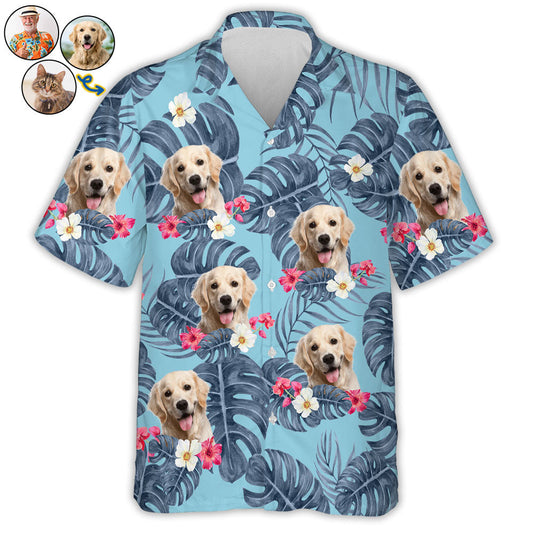 Tropical Leaves And Pet - Personalized Custom Hawaiian Shirt
