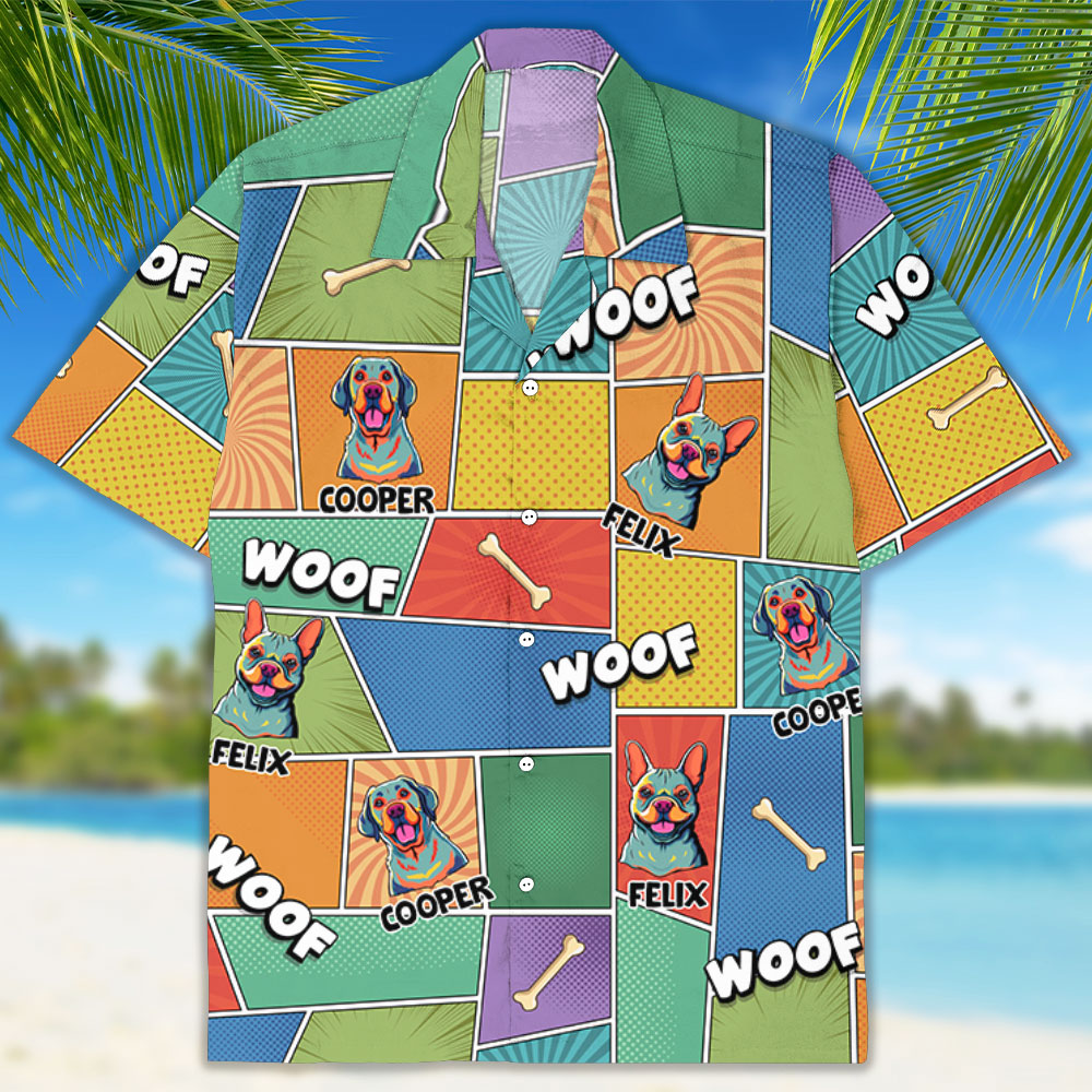 Pop Art Woof You - Personalized Custom Hawaiian Shirt