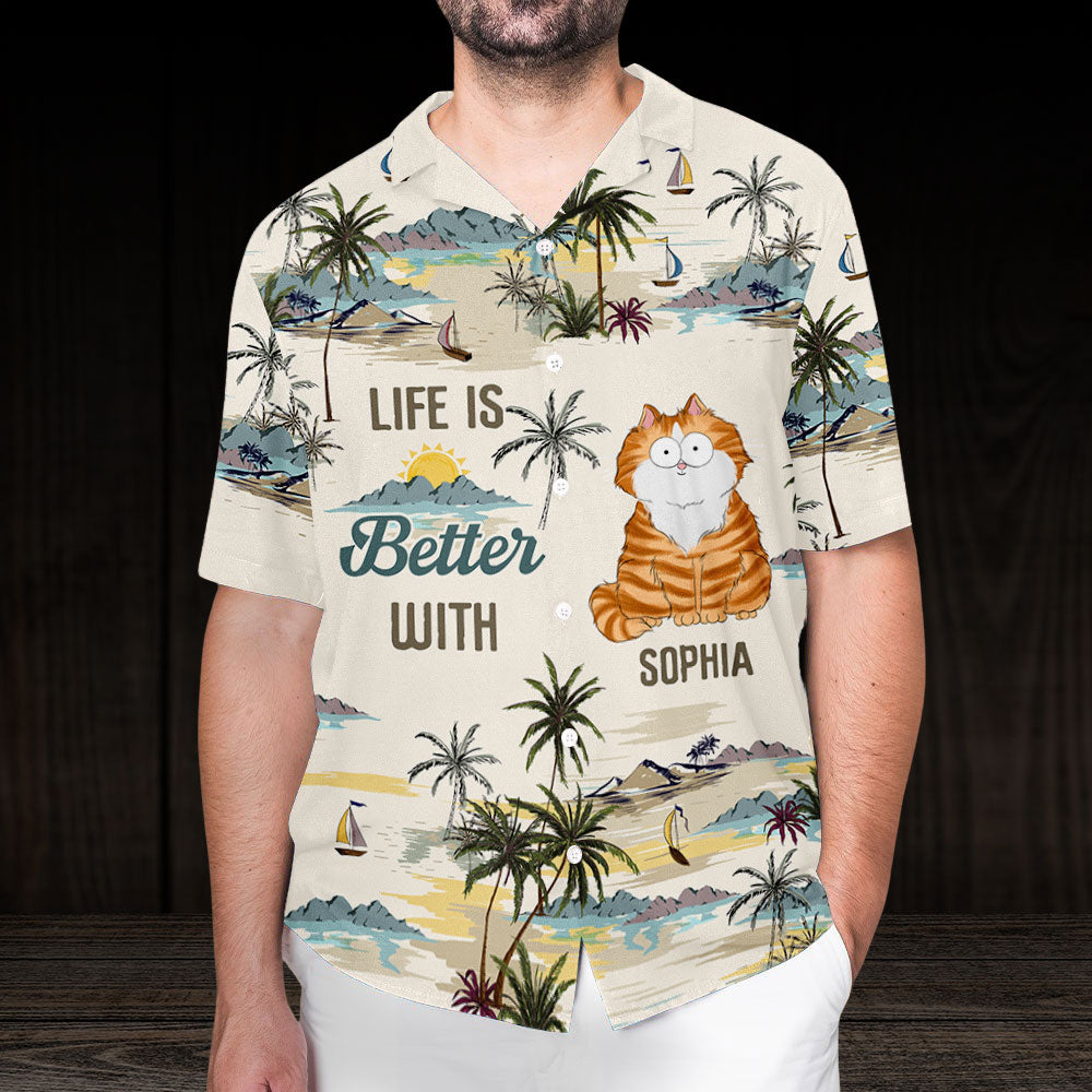 Better Life With Pet - Personalized Custom Hawaiian Shirt