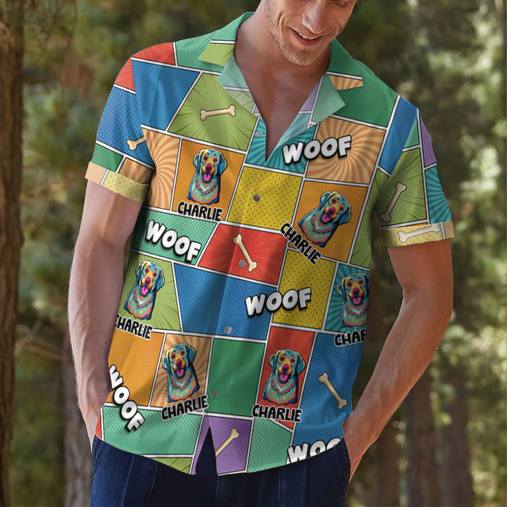 Pop Art Woof You - Personalized Custom Hawaiian Shirt