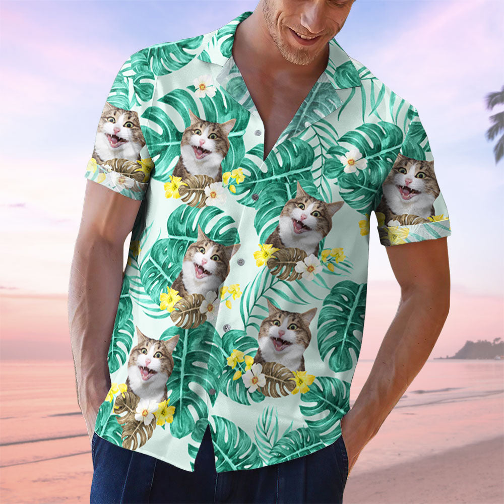 Tropical Leaves And Pet - Personalized Custom Hawaiian Shirt