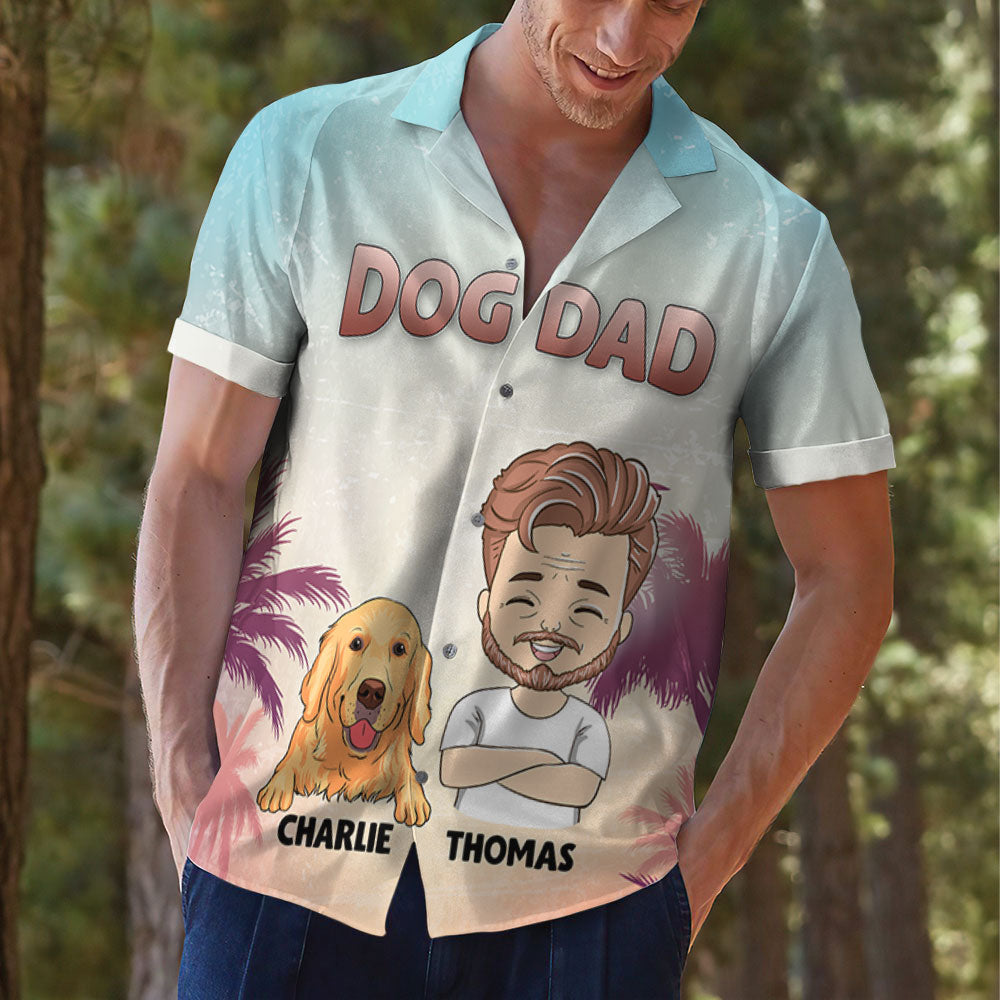 Summer Dog Dad - Personalized Custom Hawaiian Shirt