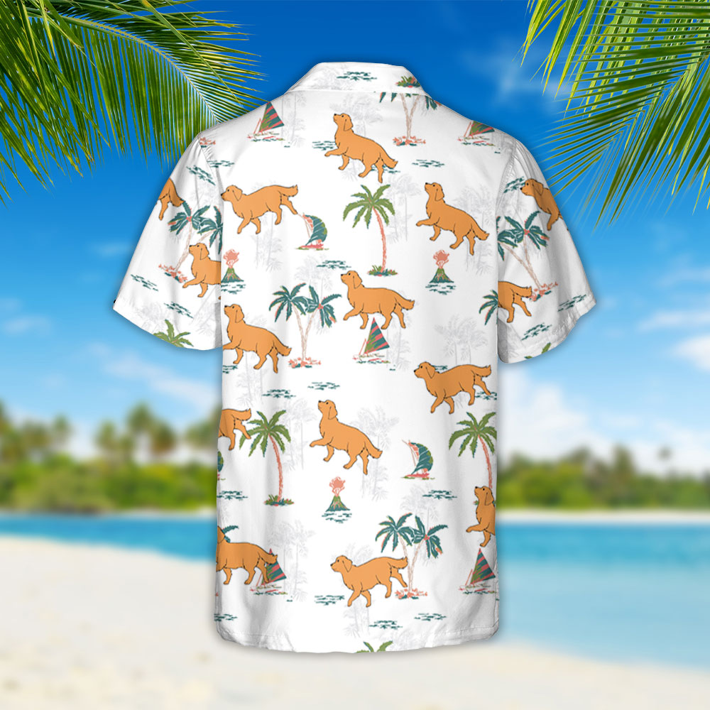 Pattern Walking Dog - Personalized Custom Hawaiian Shirt