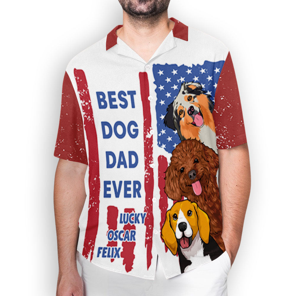 American Best Dog Dad - Personalized Custom Hawaiian Shirt