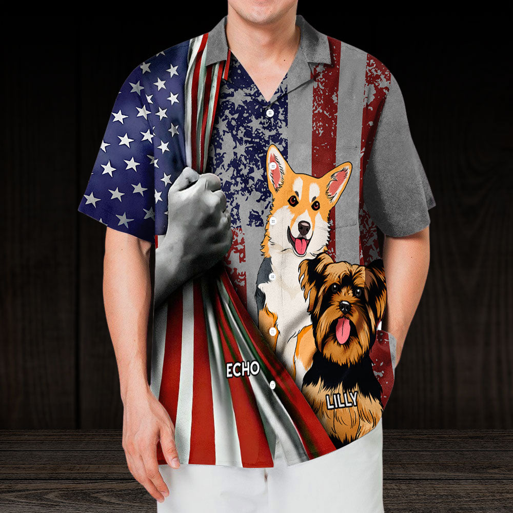American Proud Dog - Personalized Custom Hawaiian Shirt